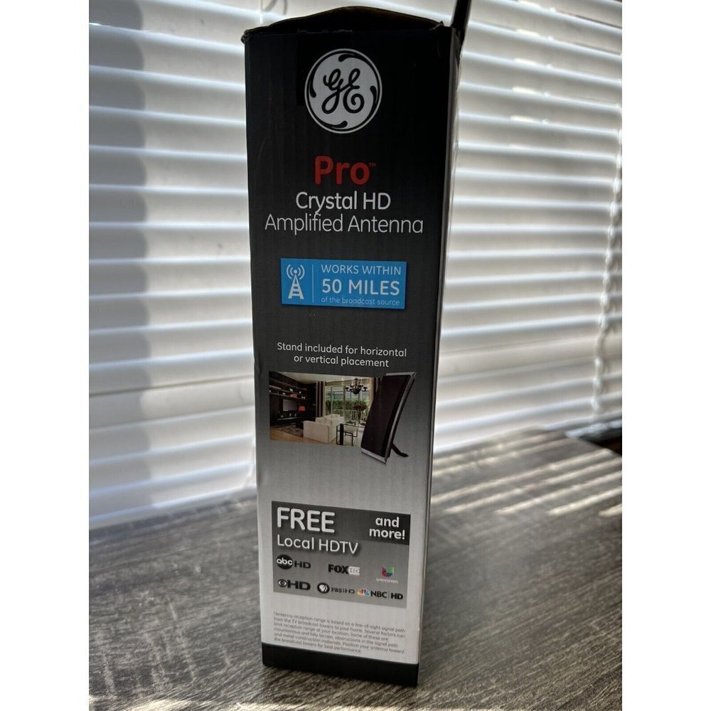 GE 48732 Pro Series Indoor Crystal HD Amplified Antenna,50 mile range,4K-1080P - Picture 6 of 6